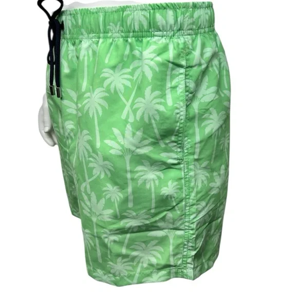 FRANKS mens XL palm tree Sage green print swim shorts trunks w mesh support - Picture 8 of 15
